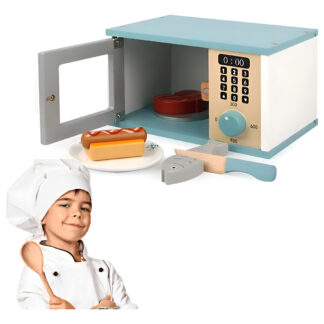 Juego Horno Microondas De Madera Juguete Didactico Niños