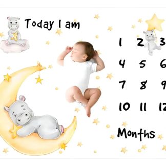 Manta Fotos Bebe Mes A Mes Espacio Color Blanco Luna